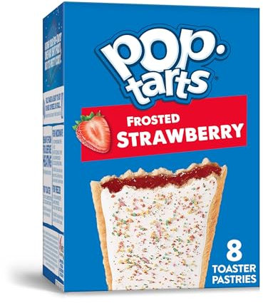 KIMBONNI Toaster Pastries, Breakfast Foods, Kids Snacks, Frosted Strawberry, 13.5oz Box (8 Pop-Tarts)
