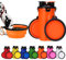PJDDP Bouteille d'eau pour Chien avec 2 Bols Pliables Portable 2 en 1 Bouteille d'eau Et Nourriture,Distributeur d'eau Gamelle pour Chiens Chat Animaux Voyage Leakproof Chiens Chats Feeder,Orange