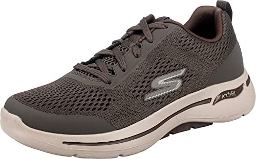 Skechers Go Walk Arch Fit Idyllic, Zapatillas Hombre, Ribete Sintético Textil Color Topo, 50 EU