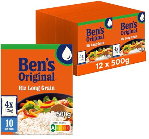 BEN'S ORIGINAL Riz Long Grain Sachet Cuisson 10 minutes (12x500g)