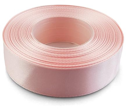 Netuno 1 x ruban satin 25mm x 32m rose poudré ruban cadeau décoratif ruban tissu rouleau de satin à bricoler pour mariage décoration ballons bonbonnières emballage cadeau art & artisanat