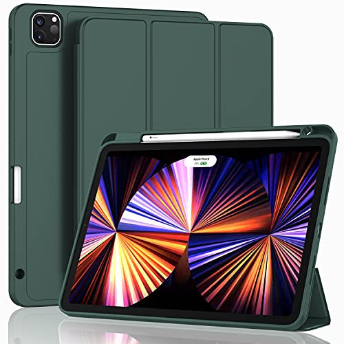 ZryXal Funda para iPad Pro de 11 pulgadas 2022 (4ª generación)/2021 (3ª generación)/2020 (2ª generación) con soporte para lápices, funda inteligente para iPad [compatible con Touch ID y encendido y