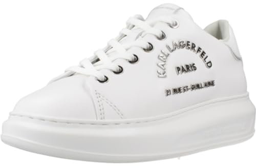 KARL LAGERFELD Kapri Metal Maison Sneaker Logo White Silver KL62539