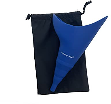 Happy Pee Urinoir féminin en Silicone réutilisable Bleu, Entonnoir en Silicone pour Femme Qui Permet de Faire Pipi Debout