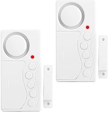 2Pcs Freezer Door Alarm, Safety Window Alarm, 3/15/30/60 Seconds Adjustable Delay Wireless Fridge Alarm, 4-In-1 Door Sensor Chime Door Open Alarm Loud 108dB