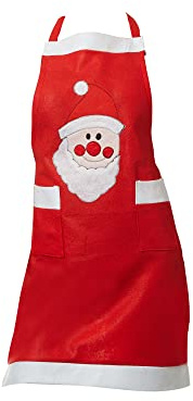 Cepewa Küchenschürze Nikolaus | rot weiß Filz Einheitsgröße | Schürze Kochschürze Weihnachtsschürze