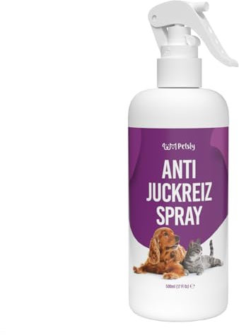 Petsly Anti Juckreiz Spray für Hunde & Katzen 500ml - Sofortige Linderung bei juckender Haut, Grasmilben & Hautreizungen - Mit beruhigender Aloe Vera für empfindliche Tierhaut