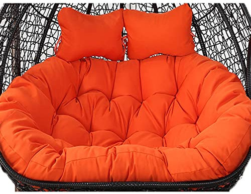 Yadlan HäNgesessel XXL HäNgende Schaukel 2 Sitzkissen, HäNgekorb Sessel 2 Personen Stuhlauflagen, Abnehmbar Kissenbezug Twin HäNgestuhl XXL Outdoor, Wasserdicht und SonnenbestäNdig Orange