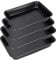 GOYADA 4PCS Baking Trays for Oven Non Stick, 3-Sizes Carbon Steel Oven Trays 30/32/34cm, Black Deep Roasting Tins Baking Tray Set for Oven Kitchen Home - Dishwasher Safe