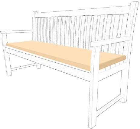 iSTYLE MODE BETTER HOME CHOICE 2 3 & 4 Seater Outdoor Garden Bench Cushion Water Resistant Patio Furniture Rectangle Bench Cushion Comfortable Seat Pad Soft Non-Slip Furniture Pad (Beige, 2 Seaters)