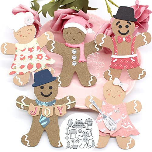 Metall-Stanzformen für Grußkarten, Lebkuchenmann, Weihnachtsmotive, Schablonen, DIY, Scrapbooking, Album, dekorative Prägung, Papier, Karte, Kunsthandwerk