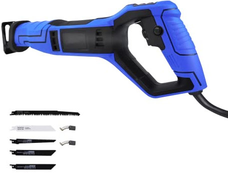 Reciprosäge, 900 W, Elektrische Säbelsäge Tigersäge Astsäge Säge 0-2800RPM,Hublänge 28MM,inkl. 5 Sägeblatt,2 Kohlebürsten