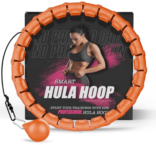 Hula Hoop Reifen Erwachsene Abnehmen und Massage, hulahuppreif zum abnehmen trainiert Hüfte, Beine, Po, hoopie der nie Herunterfällt, Hula Hoop mit Gewicht Kugel inkl