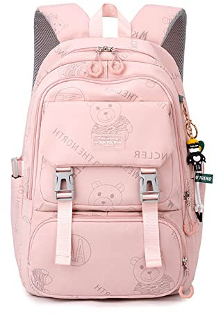 FANDARE Carino Zaino Donna Zaini Casual Borse a zainetto da donna Zaini per PC portatili Borsa da Scuola Zaini da Donna Zaino Ragazzo Ragazza per Studenti Viaggio Camping Borsa a Spalla Rosa
