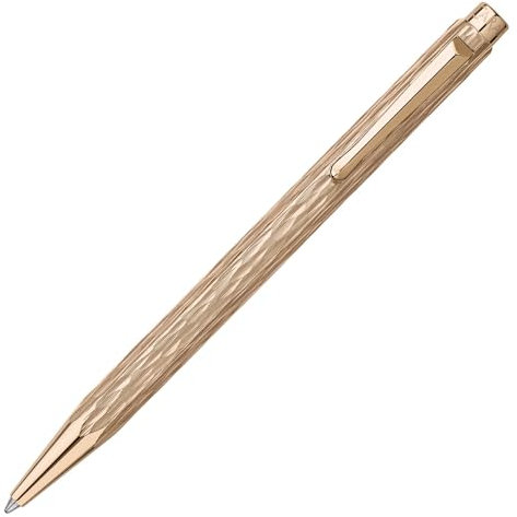 Caran d`Ache Ecridor Venetian Set, Kugelschreiber mit Lederetui, aus Messing mit Roségold Finish, Lasergravur des Caran d’Ache-Logos auf dem Druckknopf, 8902.407