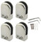 Lot de 4 pinces en verre en acier inoxydable pour rampe, escalier, salle de douche 10-12 mm
