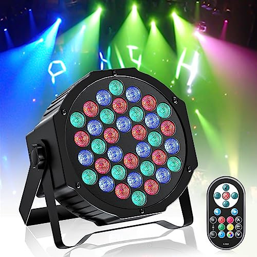 LED Par Strahler Scheinwerfer 36 LED Bühnenlicht Partylicht RGB DMX512 mit Fernbedienung,Discolicht Beleuchtung Moving Head für Stage DJ Party Show Bar Halloween Weihnachten (1 er)