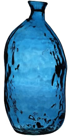 NATURAL LIVING VASE LEA 13,6L Saphir AUS RECYCELTEM Glas Durchmesser 25CM X H51CM