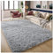 Bibykivn Shaggy Modern Teppich, Teppichunterlage Antirutschmatte, Als Faux Bett-Vorleger oder Matte, Langflor Teppiche für Wohnzimmer Schlafzimmer, Esszimmer oder Kinderzimmer (Grau, 80x160 cm)
