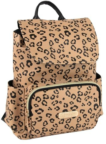 Jessica Simpson Mini-Rucksack mit Kordelzug und magnetischer Schnalle, für Damen, für Arbeit, Unterricht, Pendeln und Reisen, Gepard, Kompakt