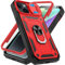 Pilaru 3 in 1 for iPhone 13/14 Case | With Front Frame | [Separate] 2 Screen Protector & Kickstand Ring & Camera Cover Military Grade Drop Shockproof Protection for iPhone 13/14,Red/Black