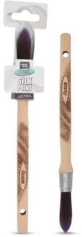 Axus Décor Silk Point Ultra (Mink series) Paint Brush Filaments & Birchwood Handle - Ideal For Intricate Work & Artistry, Anti-Rust Stainless Steel - Next Generation Brush - 12mm