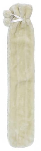 Lesser & Pavey Long Hot Water Bottle | White Cover for Muscle Pain Relief | Cozy Winter Essential for Warmth | Extra Long Design for Comfort During Cold Seasons