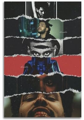 INKT The Weeknd Poster, Wandkunst, Leinwandgemälde, Wohnzimmer, Schlafzimmer, Heimdekoration, Büro, Wandposter, Fitnessstudio, Kunstmalerei, 30 x 45 cm