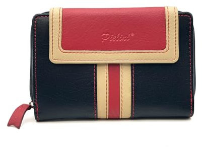 Pielini - Portefeuille en cuir pour femme avec portefeuille et porte-monnaie de grande capacité modèle 3052, Noir , Décontracté