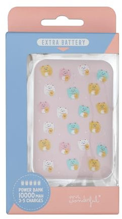 WONDEE Mr Wonderful Power Bank Kittens, Oportunidad Batería Externa Slim 10000mah con 3 Puertos de Carga (2USB-A, 1 USB-C), Compatible con iPhone y Todos - Mr Wonderful Regalos Originales