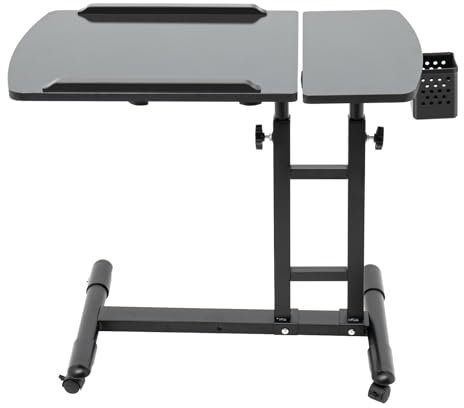 Table de Lit a Roulette Table Medicale a Roulette pour Lit Bureau Informatique Table Ordinateur Portable Mobile Réglable en Hauteur Support Ordinateur Portable,Convient pour Salon, Chambre, Bureau