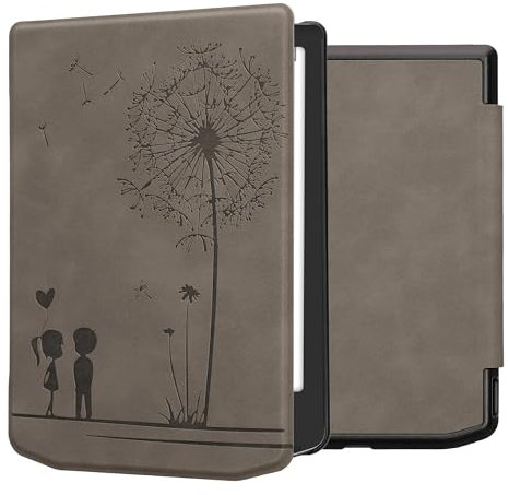 kwmobileÉtui Compatible avec Pocketbook Verse/Pro/Color/Vivlio Light/Light HD Coque - Étui à Rabat magnétique tabletteeReader Similicuir - Gris