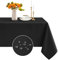Romanstile Black Tablecloth wipe clean,140x200 CM,washable,water resistant Table Cloth,Table Cover for Christmas Kitchen Dining Party Wedding Winter New Year Decorations,55x78 inch