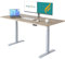 Ergofino höhenverstellbarer Schreibtisch 180x80 cm, elektrisch Schreibtisch mit GS-Zertifiziert, 2 Motoren, 3-Fach Teleskop, 3 Memoryfunktion, Gestell Grau inkl. Nussbaum Tischplatte