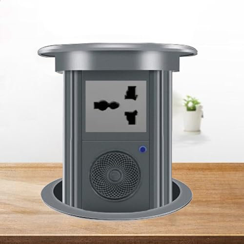 Kitchen Counter Island Automatic Pop-Up Socket with Wireless Charging, Splash-Proof, Round Pop-Up Counter Socket, Conference Table Power Hub,2-C
