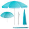 KADAX Parasol de jardin rond - 220 x 142-224 cm - Hauteur réglable - Pour balcon, jardin, terrasse, piscine et plage, bleu, grand