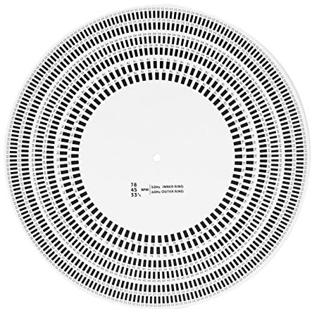 Plattenspieler Strobe Scheibe, Doppelseitige Geschwindigkeitstestscheibe für Plattenspieler Zur Schallplattenkalibrierung und Drehzahlerkennung, Plattenspieler Tachometerscheibe