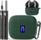 Silikon-Schutzhülle für TAGRY X08 kabellose Ohrhörer, kompatibel mit TAGRY Bluetooth-Kopfhörern, True Wireless Earbuds mit Schlüsselanhänger mit Reinigungsstift, Grün