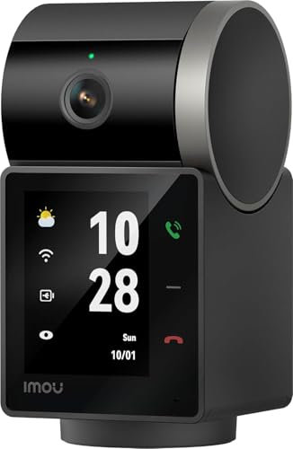 Imou 3K Telecamera Wifi Interno con One-Touch Chiamata, Videocamera Sorveglianza 5MP con un 6cm Schermo, Rilevamento AI Umano/Animali, Visione Notturna, Modalita Privata