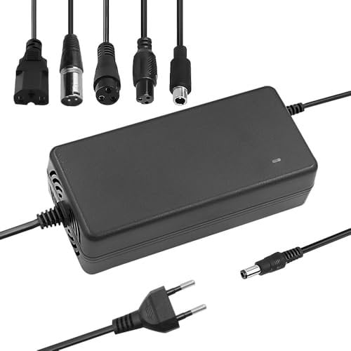 Vmxlso 54.6V 2A E Scooter Ladekabel, Li-ion Ladegerät für 48V 13S Lithium Batterie, e Scooter Ladegerät mit 6 Anschlüssen, Hoverboard Ladekabel, Xiaomi Scooter Ladegerät für Hoverboard, Elektroroller