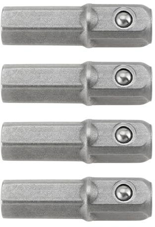 LT Easiyl 4 Stück Teiliger 1/4 Zoll Sechskant auf 1/4 Zoll Vierkant Antriebsbit Adapter 25 Mm Lange Steckschlüssel Adapterverlängerung für Elektroschrauber Werkzeug Chrom Vanadium Stahl