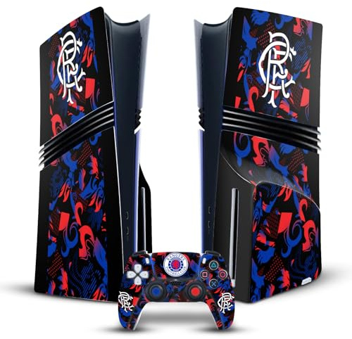 Head Case Designs sous Licence Officielle Rangers FC Troisième Kit 2024/25 Vinyle Autocollant De Jeu Peau Compatible avec Sony PlayStation 5 PS5 Pro Disc Edition Console & DualSense Controller
