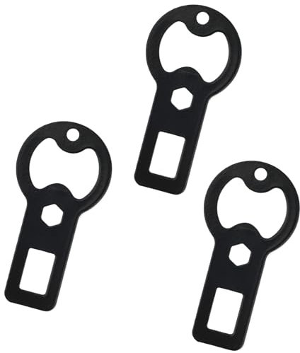 3pcs Metal Keychain Bottle Cap Opener, Portable Mini Keyring Beer Opener Durable Flat Key Ring Bottle Lid Opener Key Chain Bottle Opener for Home Kitchen Bar Pub(Black)