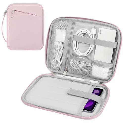 MoKo 7-8 Zoll Tablet Sleeve Tragetasche mit Griff, gepolsterte Schutztasche für iPad mini A17 Pro 8,3'' 2024, iPad mini 6 8,3 2021, i-Pad Mini 5 7,9 2019, Rosa