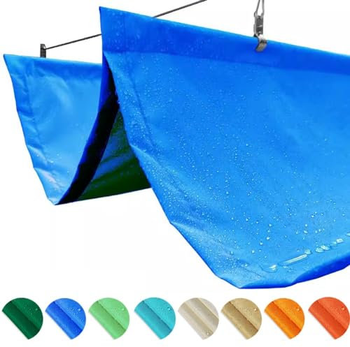 MESOVFCA Retractable Wave Sun Shade Sail, Sun Room Porch Garden Awning Canopy, Pergola Deck Patio Waterproof Replacement Shade Cover With Mounting Kit