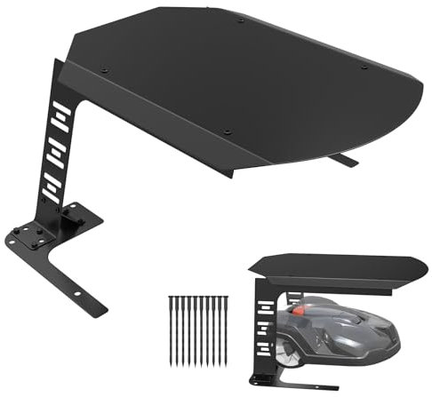 UISEBRT Garage en fer résistant aux intempéries pour robot tondeuse à gazon et tondeuse, résistant aux UV, protection contre la rouille, 77 x 94 x 36 cm