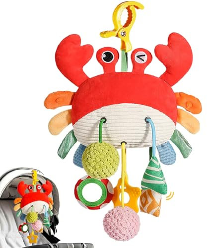 Goorder Kinderwagen Spielzeug 0-6 Monate, Kinderbett und Babyschale zum Beißen, Greifen und Geräusche erzeugen, Baby Spielzeug für Kleinkinder ab 0-18 Monate Neugeborenen Junge Mädchen Baby Geschenk