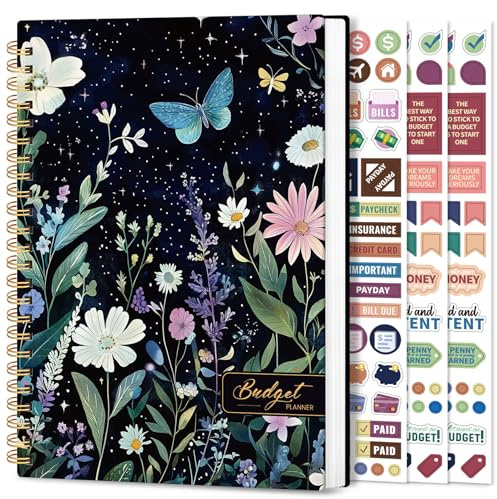 Taja Aesthetic Budget Planner & Monthly Bill Organizer, Undated Budget Book | Celestial Garden Monthly Finance Planner with Expense Tracker, Budget Notebook & Account Book to Manage Your Finances