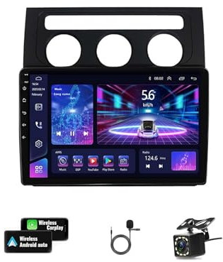 Radio Android 11 para Volkswagen Touran (2003-2010) - Pantalla táctil de 9, Bluetooth, navegación GPS, 4G, WiFi, Control en el Volante y Accesorios.