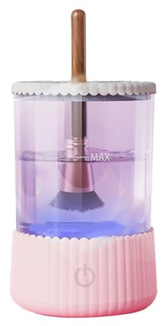 Huudngeje Electric Makeup Brush Cleaner USB Make Up Brush Washer Clean for Beauty Women Efficient Machine Pink Makee Brushes